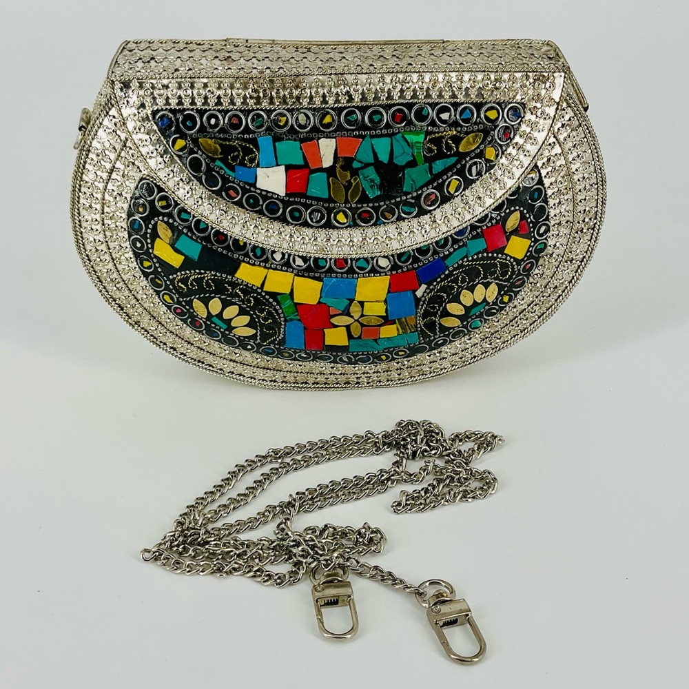 RAMLA Colorful Mosaic Clutch/Crossbody Bag